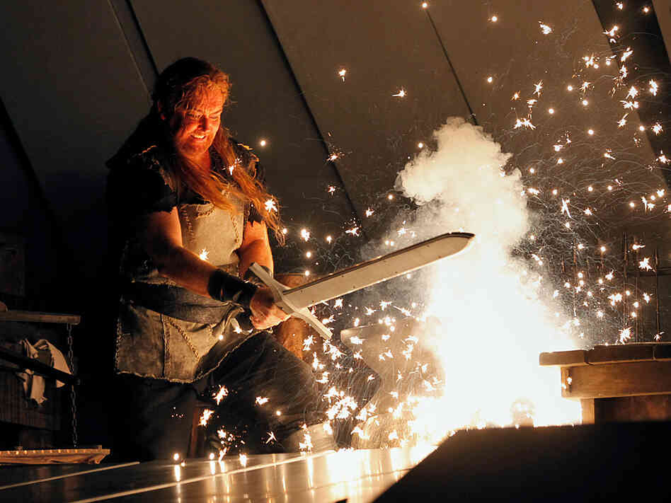 Not a new Food Network show: tenor Jay Hunter Morris, as Siegfried forging his sword, in the Metropolitan Opera's controversial Ring cycle.