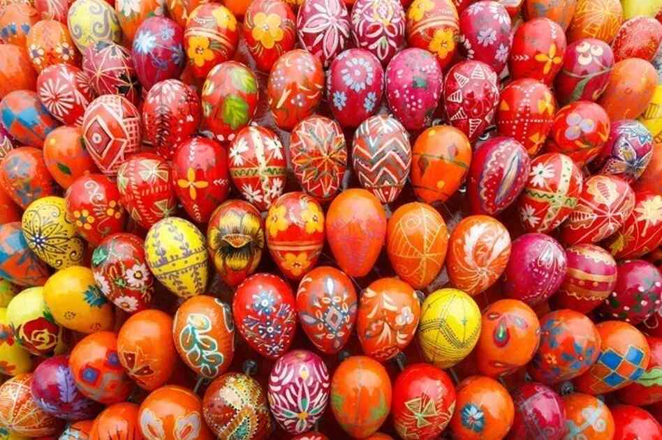 Ukrainians have been crafting pysanky, elaborately decorated eggs, for thousands of years. This 3,000-egg sculpture by Ukrainian artist Oksana Mas offers a modern interpretation of traditional designs. 