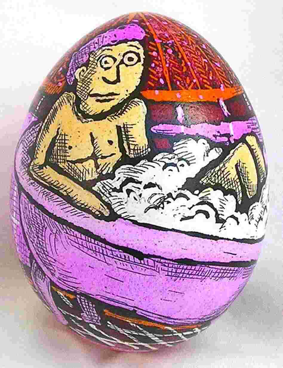 Artist Roz Chast says that egg art is a perilous process. "There's something about their fragile nature that in an insane way appeals to me." 