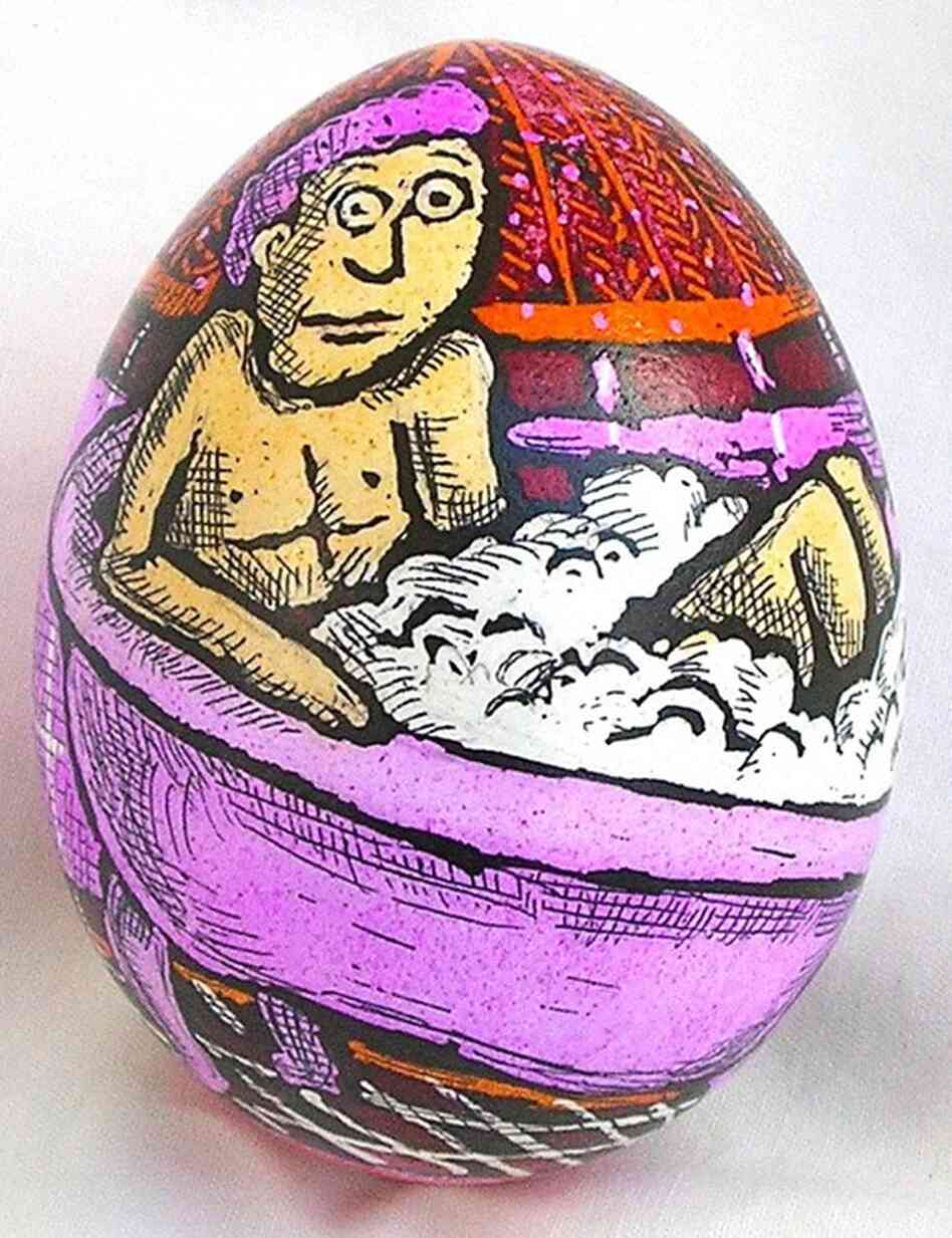 Artist Roz Chast says that egg art is a perilous process. "There's something about their fragile nature that in an insane way appeals to me." 