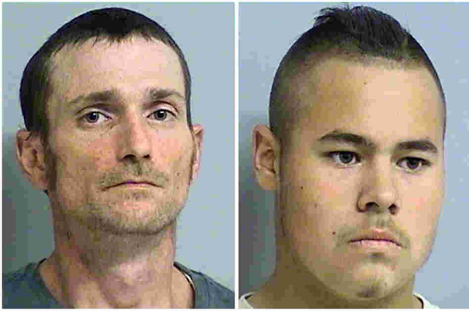 Alvin Watts, 32, left, and Jacob England, 19, were arrested following a tip from the public to help police solve the five shootings that happened Friday. A police spokesman said the two face three counts of first degree murder and two counts of shooting with intent to kill.