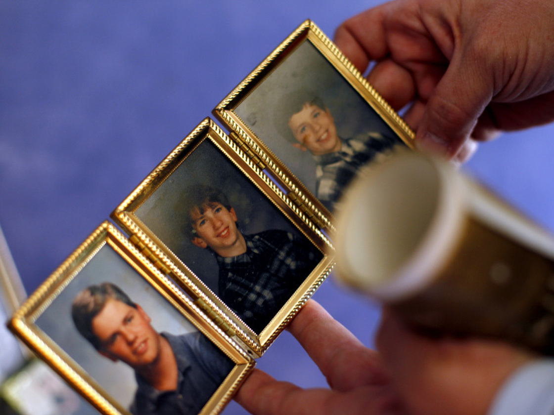 Spc. Jonathan Nestico, 27, (center) self-identified as needing special attention during re-entry processing