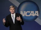 NCAA President Mark Emmert delivers his State of the Association speech on Jan. 12 during the organization's annual convention in Indianapolis. NCAA President Mark Emmert delivers his State of the Association speech on Jan. 12 during the organization's annual convention in Indianapolis.