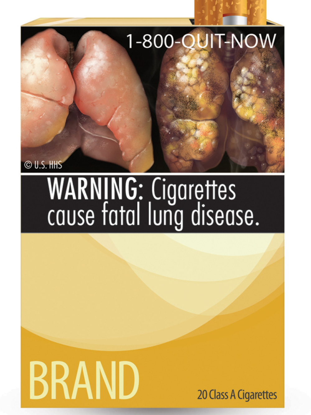 This image provided by the U.S. Food and Drug Administration shows one of nine new warning labels it wants cigarette makers to use. Tobacco companies have sued, claiming the mandate is unconstitutional.