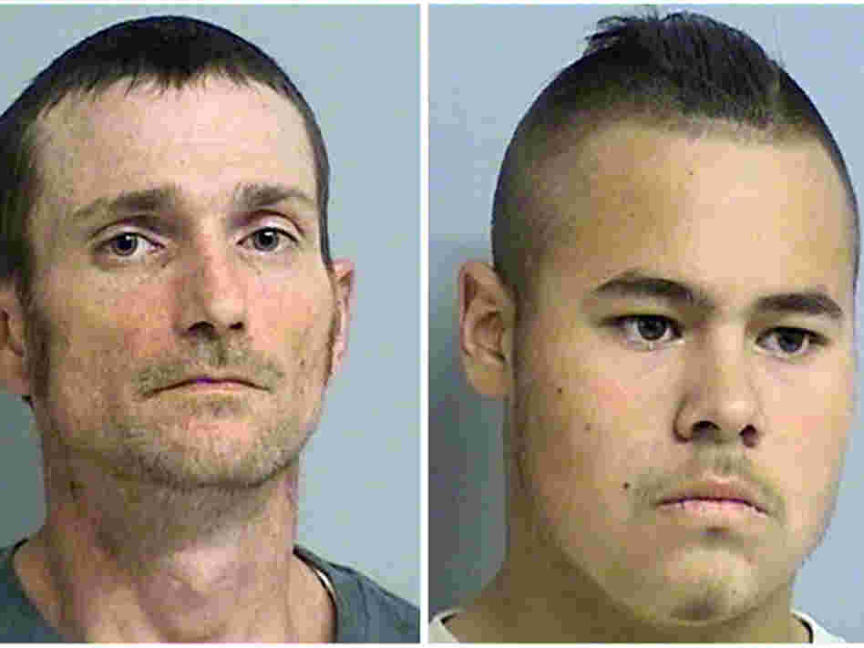 Alvin Watts (left), 33, and Jacob England, 19, were arrested following an appeal to the public to help police solve the five shootings that happened Friday. A police spokesman said the two face three counts of first-degree murder and two counts of shooting with intent to kill.