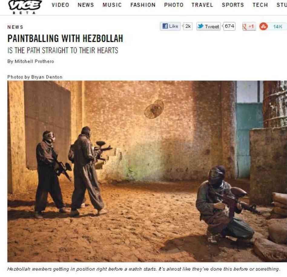 Meeting Hezbollah on the paintball playing field.