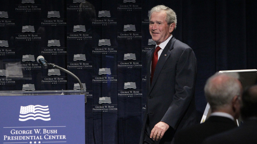 Former President George W. Bush appeared at a Bush Center Freedom Collection event on March 28 in Dallas. 