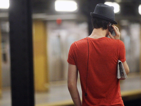 On the phone in Manhattan. On the phone in Manhattan.