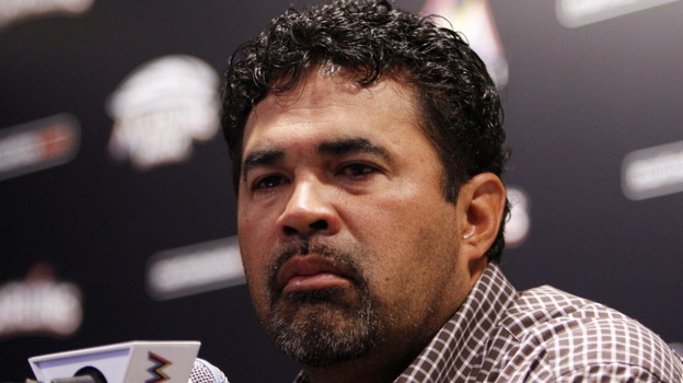 Marlins manager Ozzie Guillen during his news conference this morning in Miami. (AP)