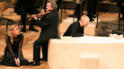 Mezzo-soprano Magdalena Kožená with violinist Daniel Stabrawa and tenor Mark Padmore perform in Bach's St. Matthew Passion. Mezzo-soprano Magdalena Kožená with violinist Daniel Stabrawa and tenor Mark Padmore perform in Bach's St. Matthew Passion.
