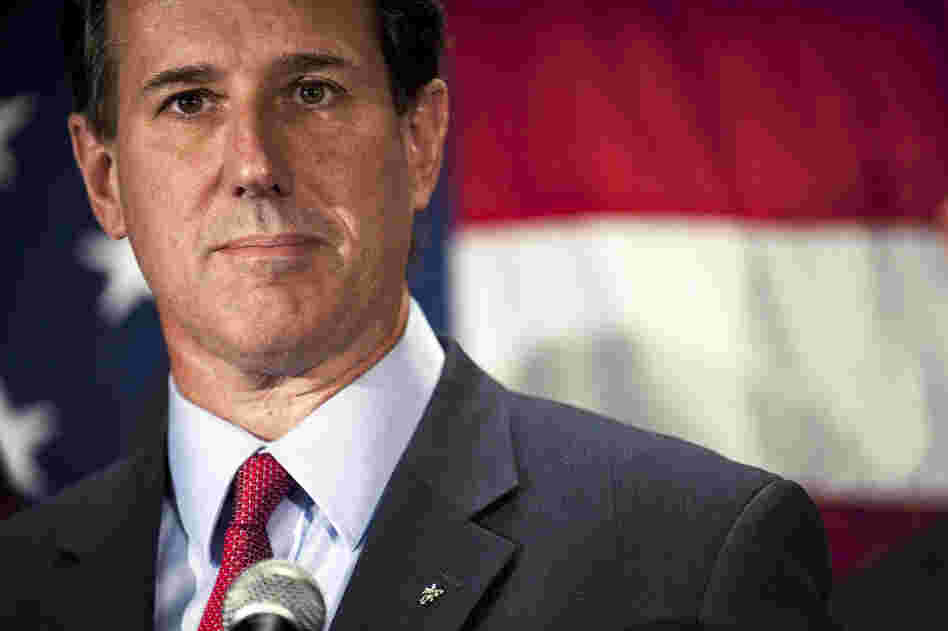 Republican presidential candidate Rick Santorum announces he will suspend his campaign in Gettysburg, Pa., on Tuesday. 