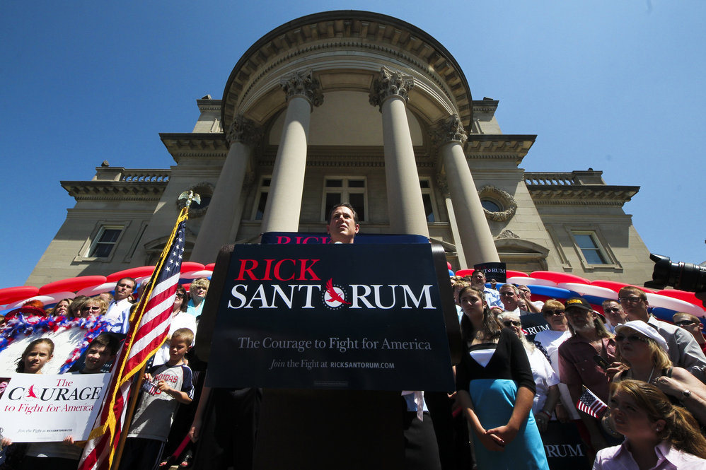 Santorum announces his bid for the Republican nomination in Somerset, Pa., on June 6, 2011. 