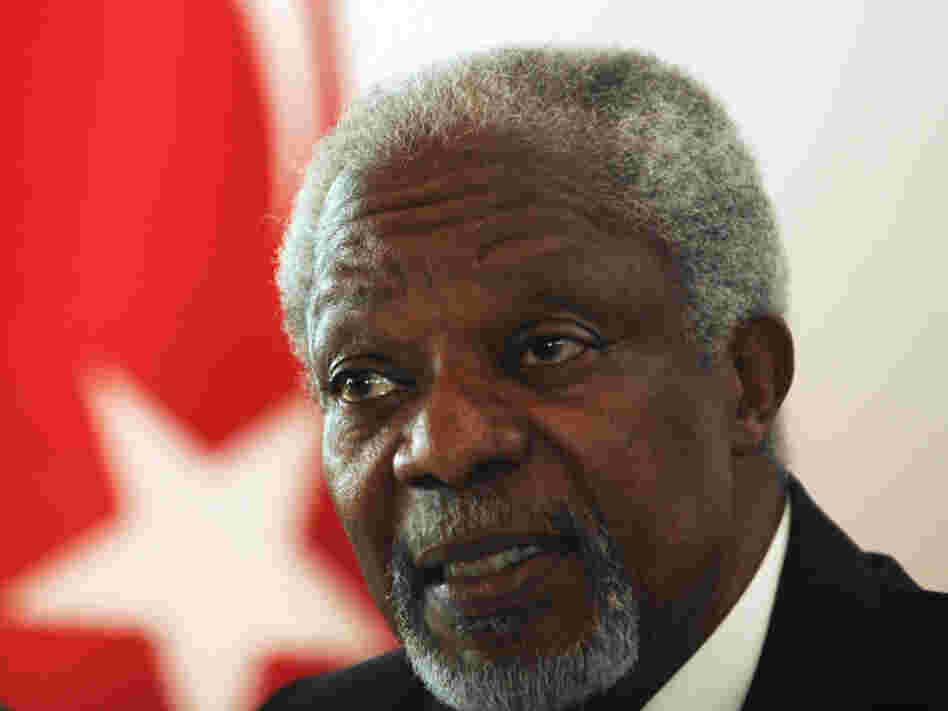 International envoy Kofi Annan said Tuesday it was too early to give up on a peace plan he has brokered for Syria despite renewed fighting. He gave a press conference after visiting a refugee camp in southern Turkey.
