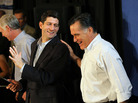 Mitt Romney jokes with Wisconsin Rep. Paul Ryan during a pancake brunch on April 1 in Milwaukee. Mitt Romney jokes with Wisconsin Rep. Paul Ryan during a pancake brunch on April 1 in Milwaukee.