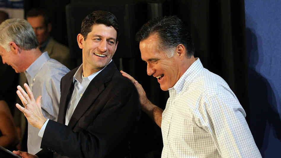 Mitt Romney jokes with Wisconsin Rep. Paul Ryan during a pancake brunch on April 1 in Milwaukee. Mitt Romney jokes with Wisconsin Rep. Paul Ryan during a pancake brunch on April 1 in Milwaukee.