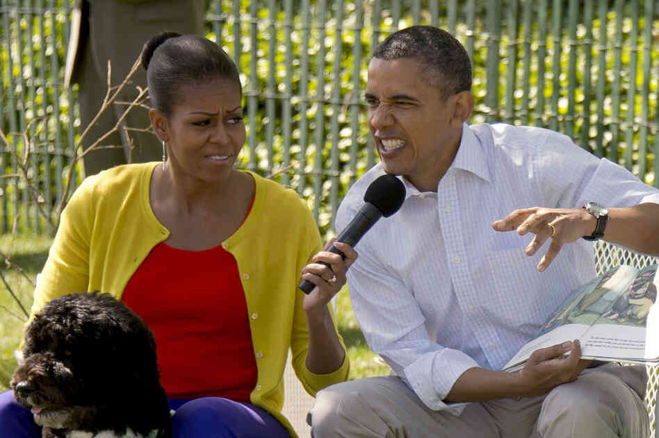 Wild Thing: Obama growls as he reads Where the Wild Things Are to children at this year's White House Easter Egg Roll. 