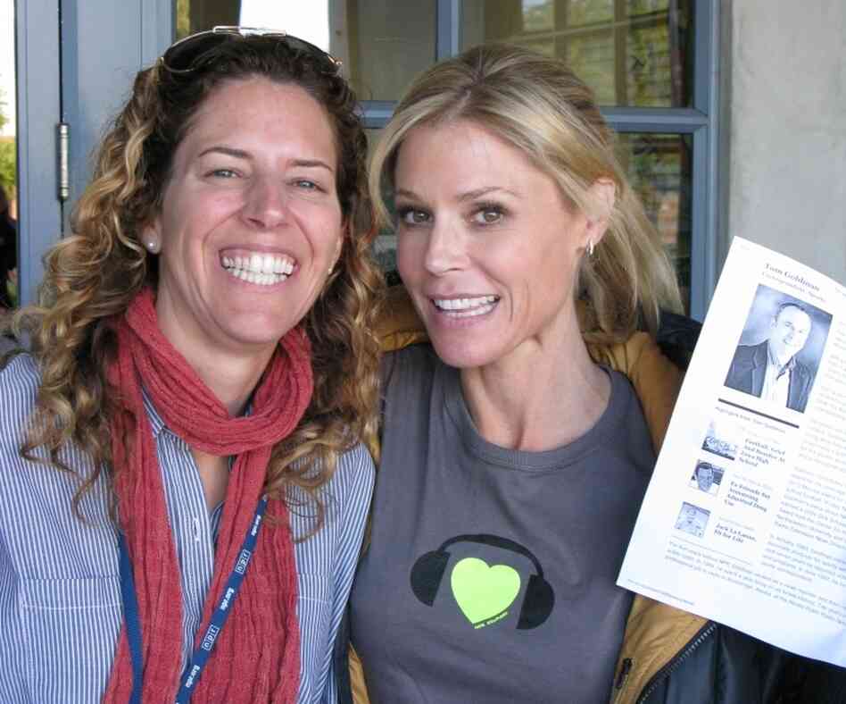 Julie Bowen posing with National Desk Producer Amy Walters and self-confessed Modern Family enthusiast and NPR Sports Correspondent Tom Goldman (his head shot at least)