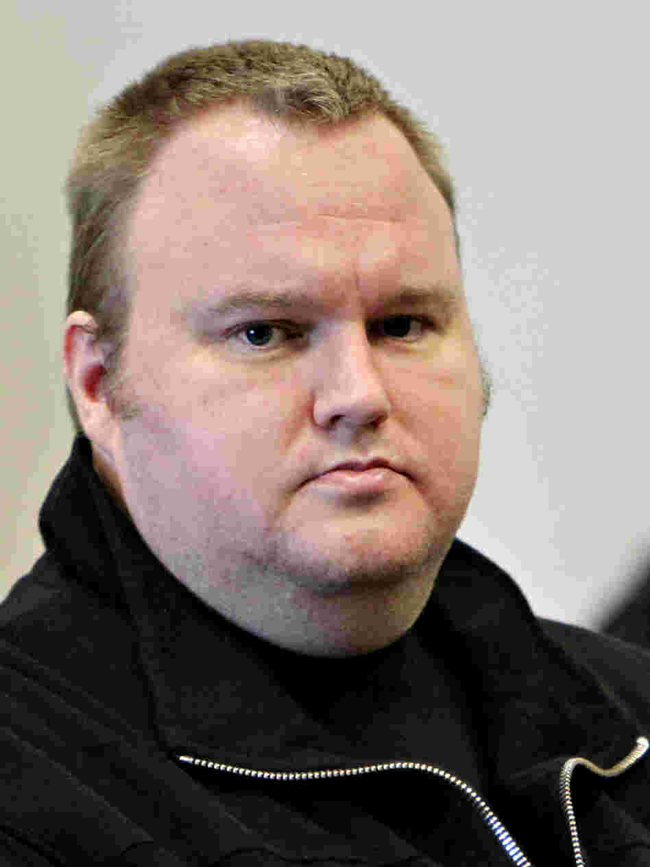 Megaupload boss Kim Dotcom in February as he is granted bail in a New Zealand court. Dotcom is in New Zealand waiting on a U.S. bid to extradite him on online piracy charges.
