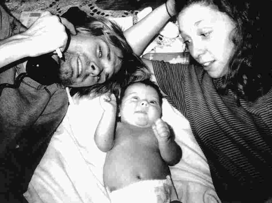 Kurt Cobain, with his daughter Frances Bean Cobian and Patty Schemel, in a photo taken while they lived together in 1992. Kurt Cobain, with his daughter Frances Bean Cobian and Patty Schemel, in a photo taken while they lived together in 1992.