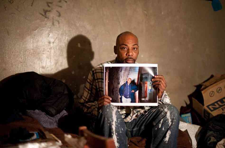 "I returned late Thursday night to give Lamar his picture. Lamar who lives in a small room in an abandoned building, apologized for the mess, then thanked me and asked if I could bring another for his mother."