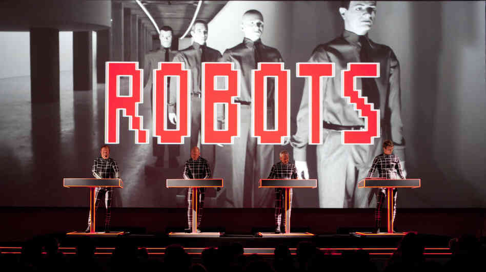 Ralf Hutter (left) and the other members of Kraftwerk in performance at the Museum of Modern Art in New York. 