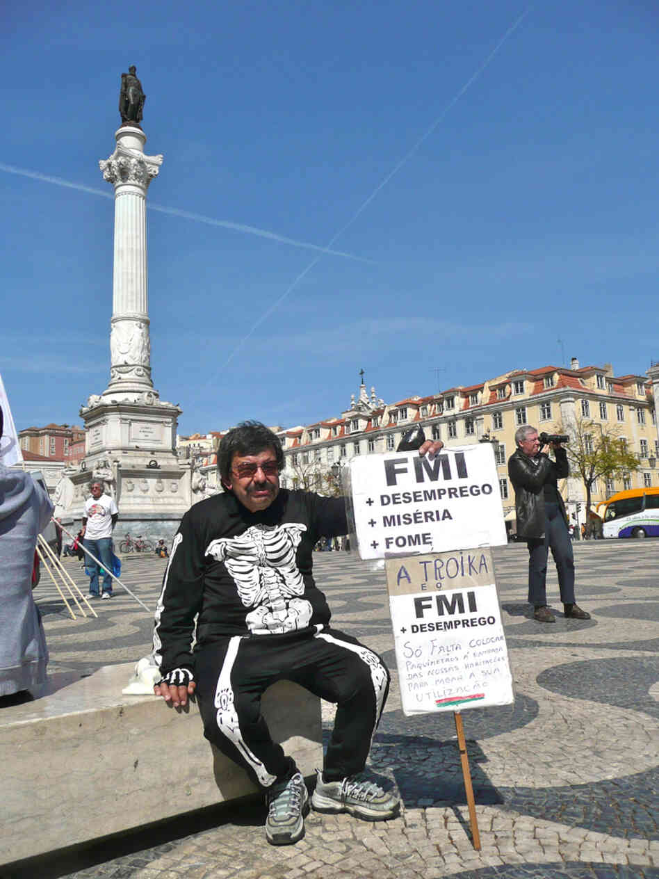 Retiree Alfredo Silva, 67, wore a skeleton costume to an anti-austerity protest in Lisbon, Portugal, last month. Retiree Alfredo Silva, 67, wore a skeleton costume to an anti-austerity protest in Lisbon, Portugal, last month.