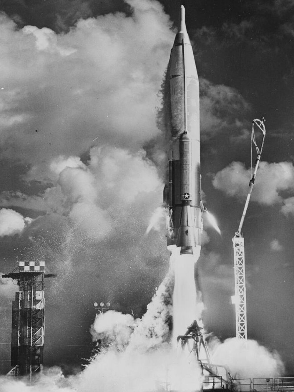 An Atlas missile is launched from Cape Canaveral, Fla., in October 1964. Cape Canaveral has been the site of numerous launch failures as the United States developed missile and rocket technology.