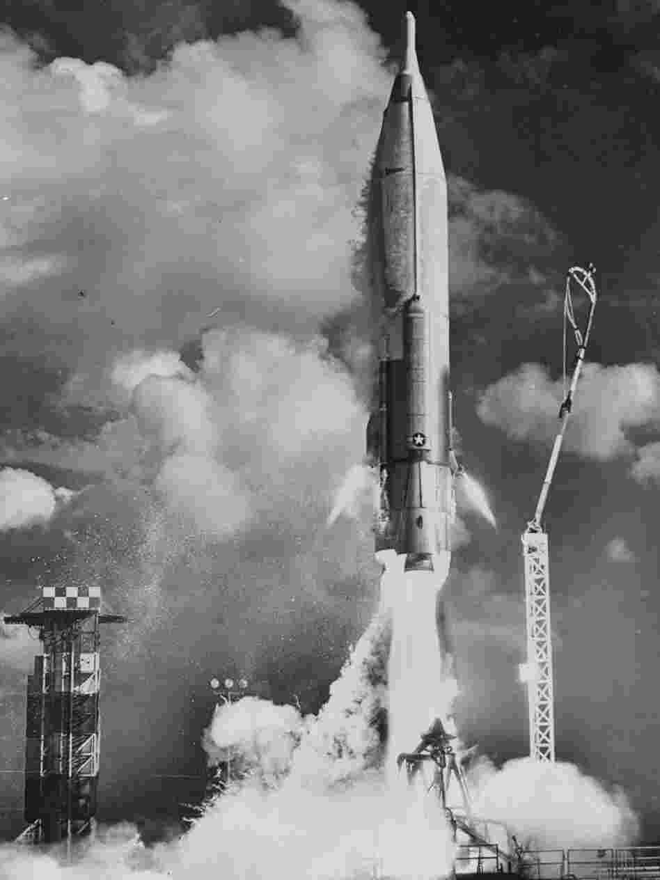 An Atlas missile is launched from Cape Canaveral, Fla., in October 1964. Cape Canaveral has been the site of numerous launch failures as the United States developed missile and rocket technology.