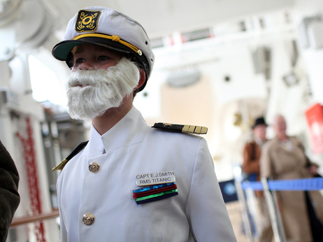 Passengers were invited to dress in keeping with the Titanic theme. Patrick Druckenmiller went as Titanic Capt. Edward John Smith. Passengers were invited to dress in keeping with the Titanic theme. Patrick Druckenmiller went as Titanic Capt. Edward John Smith.