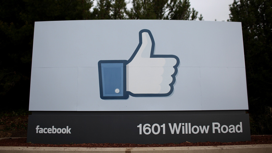 A sign in front of the Facebook headquarters in Menlo Park, Calif.