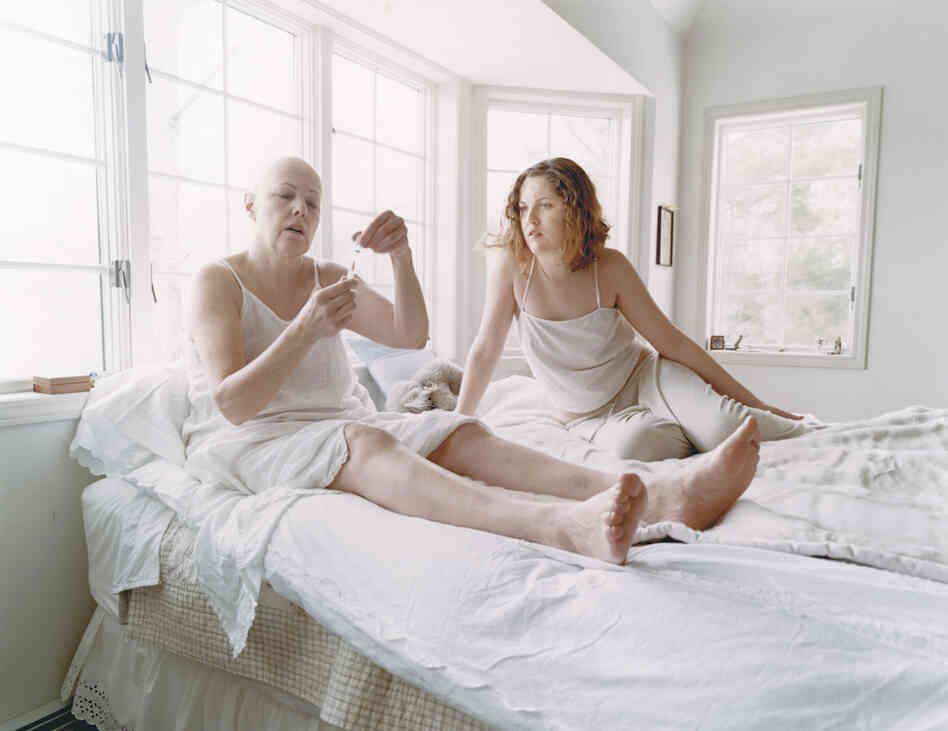 Annabel Clark, right, with her cancer-stricken mother Lynn Redgrave in March 2003. In her book, Clark writes, "After shaving my mother's head and feeling that our roles had been reversed, I realized that my project was not just a documentation of my mother's illness, but of how we were navigating it together. It seemed important to insert myself into the narrative." 