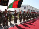Afghan Army soldiers stand during a security transition ceremony in Mazar-e-Sharif, north of Kabul, Afghanistan, on July 23, 2011. The Afghan government officially took control of security in the capital of the peaceful northern province of Balkh on July 23, as part of an effort to begin handing over all security responsibilities to Afghan forces by 2014. Afghan Army soldiers stand during a security transition ceremony in Mazar-e-Sharif, north of Kabul, Afghanistan, on July 23, 2011. The Afghan government officially took control of security in the capital of the peaceful northern province of Balkh on July 23, as part of an effort to begin handing over all security responsibilities to Afghan forces by 2014.