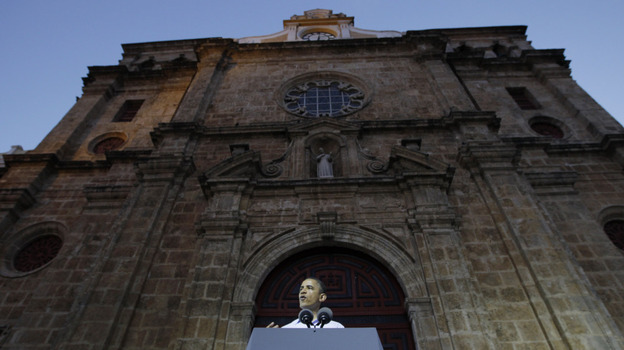 President Obama speaks at the San Pedro Claver church in Cartagena, Colombia, on Sunday. An expert on the Secret Service tells NPR that Obama's security was never breached in the incident that led to 11 U.S. Secret Service agents being sent home amid allegations that they hired prostitutes in Cartagena. President Obama speaks at the San Pedro Claver church in Cartagena, Colombia, on Sunday. An expert on the Secret Service tells NPR that Obama's security was never breached in the incident that led to 11 U.S. Secret Service agents being sent home amid allegations that they hired prostitutes in Cartagena.