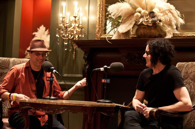 All Songs Considered host Bob Boilen and Jack White in conversation at the historic Driskill Hotel in Austin, Texas.