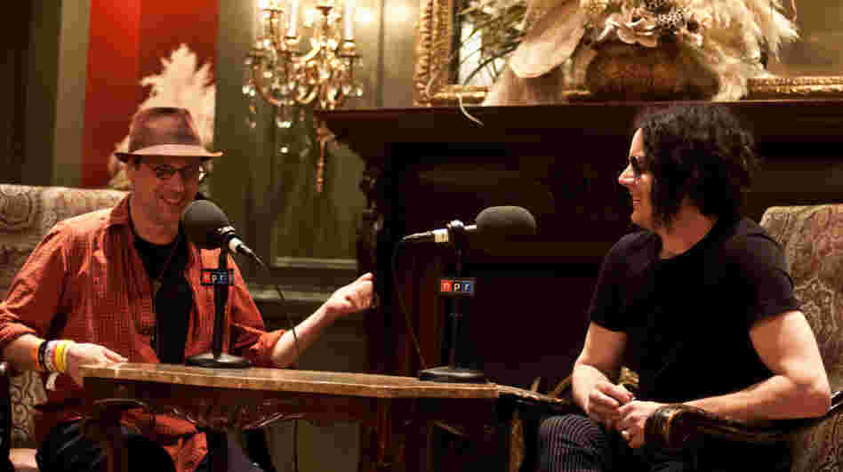 All Songs Considered host Bob Boilen and Jack White in conversation at the historic Driskill Hotel in Austin, Texas.
