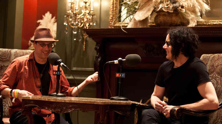 All Songs Considered host Bob Boilen and Jack White in conversation at the historic Driskill Hotel in Austin, Texas.