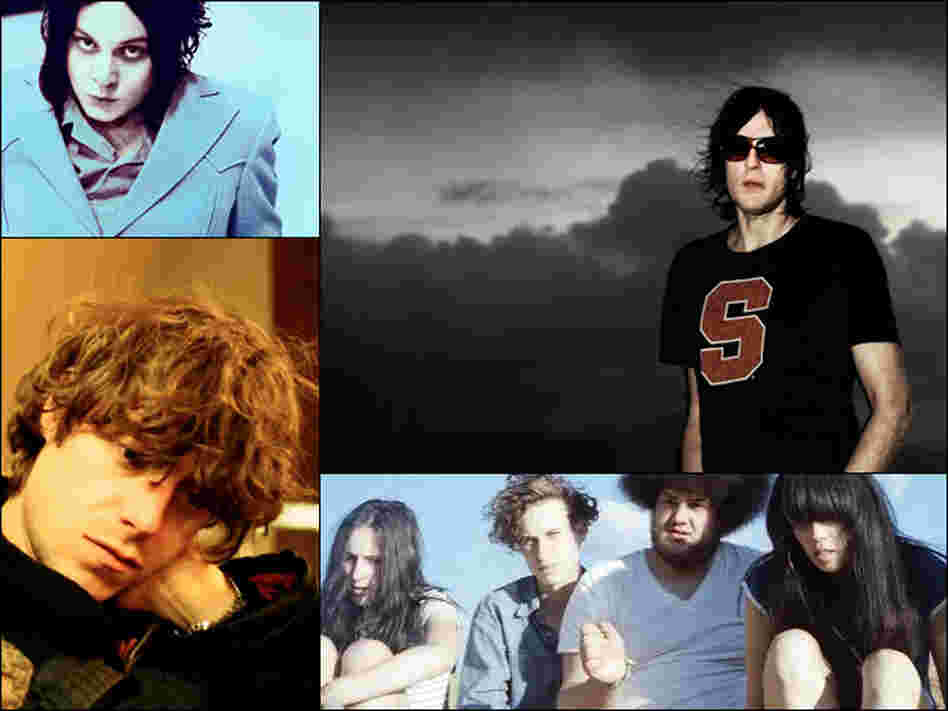 Clockwise from upper left: Jack White, Spiritualized, Yuck, White Fences' Tim Presley. Clockwise from upper left: Jack White, Spiritualized, Yuck, White Fences' Tim Presley.