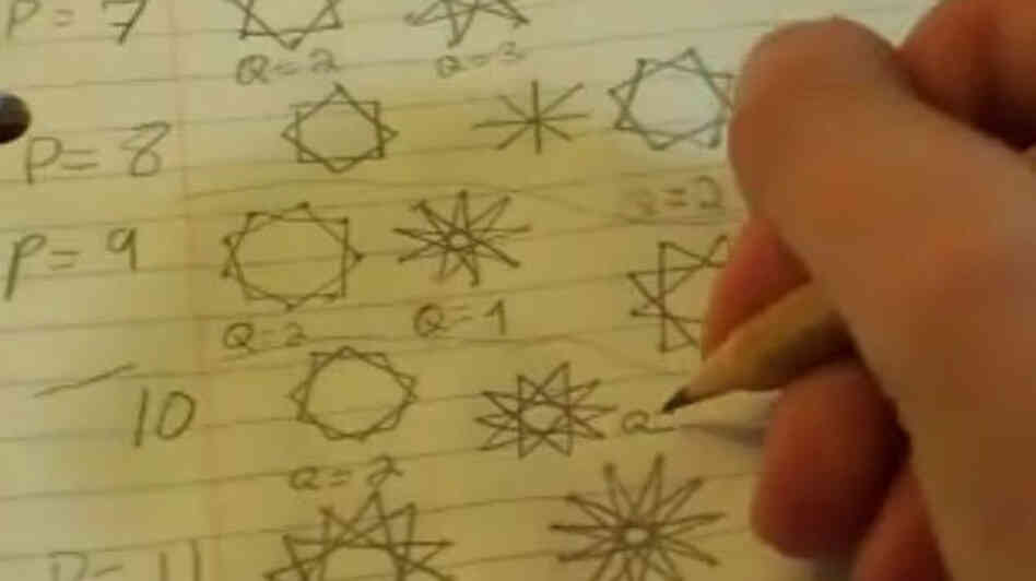 A frame from "Doodling in Math Class: Stars"