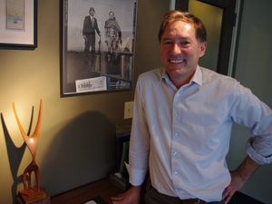 The sculpture on Peter Steinbrueck's desk belonged to his father. The dancer figure, with its arms skyward, served as inspiration for the Space Needle's design. The sculpture on Peter Steinbrueck's desk belonged to his father. The dancer figure, with its arms skyward, served as inspiration for the Space Needle's design.