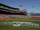 The flag covers the Green Monster as the national anthem is played before the game between the Boston Red Sox and the Tampa Bay Rays on April 16 at Fenway Park in Boston. The flag covers the Green Monster as the national anthem is played before the game between the Boston Red Sox and the Tampa Bay Rays on April 16 at Fenway Park in Boston.