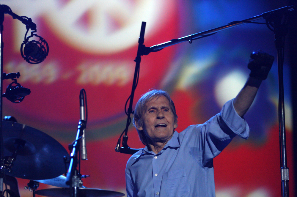 Levon Helm and the Levon Helm band perform during the Heros of Woodstock concert at Bethel Woods Center for the Arts in Bethel, N.Y. in 2009.