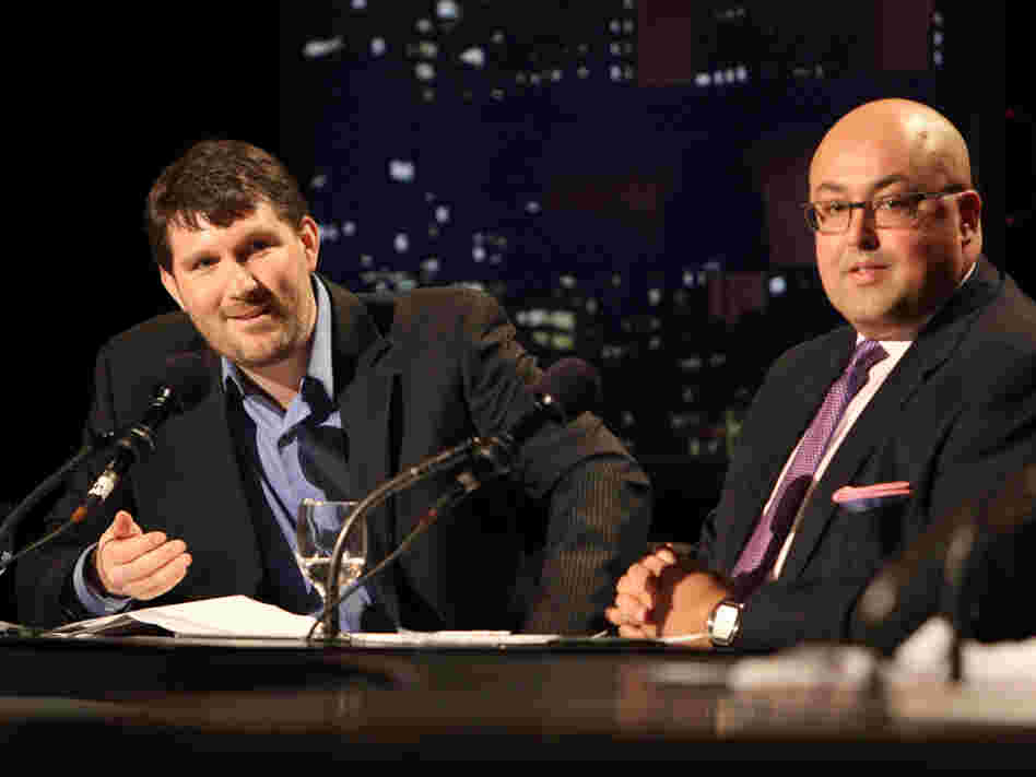 Eli Pariser (left) and Siva Vaidhyanathan argued that "When It Comes To Politics, The Internet Is Closing Our Minds."
