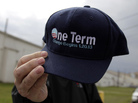 A man shows off his political swag before attending a campaign rally for Republican presidential candidate Mitt Romney at the closed National Gypsum drywall factory in Lorain, Ohio, on Thursday. A man shows off his political swag before attending a campaign rally for Republican presidential candidate Mitt Romney at the closed National Gypsum drywall factory in Lorain, Ohio, on Thursday.