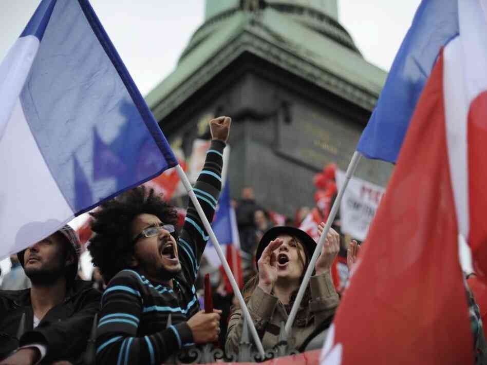 An estimated 100,000 Melanchon supporters gathered to hear the candidate speak at a rally at Paris' Bastille monument last month.