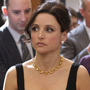 Julia Louis-Dreyfus and her staff, including Tony Hale and Anna Chlumsky, in Veep.