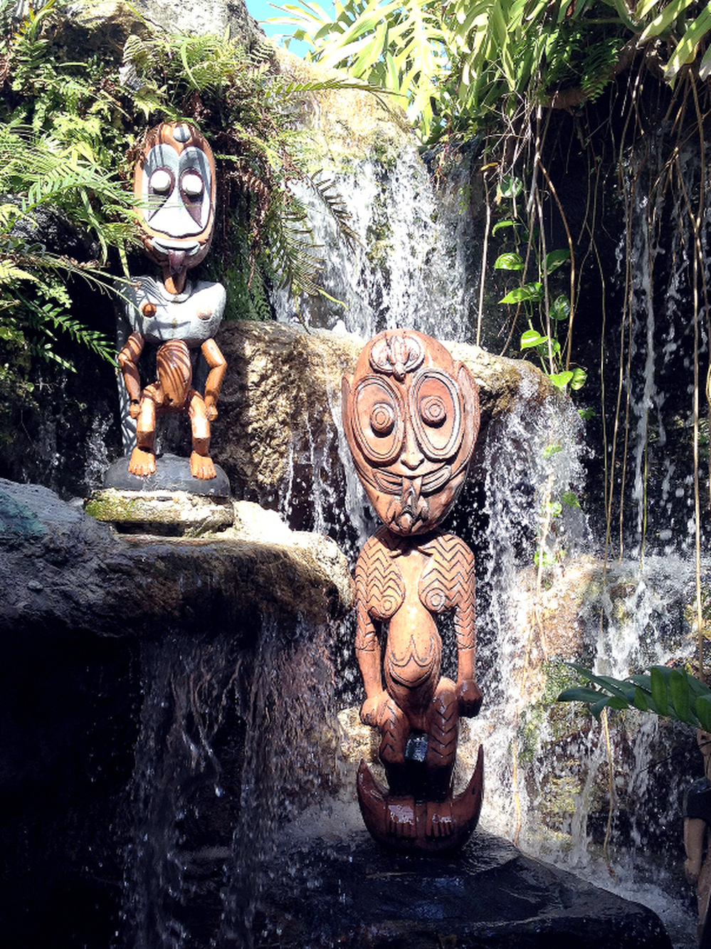 Classic tiki figures sit outside the Mai Kai restaurant in Fort Lauderdale, Fla. The restaurant is home to the annual Hukilau, a gathering of fans of Polynesian culture and all things tiki.