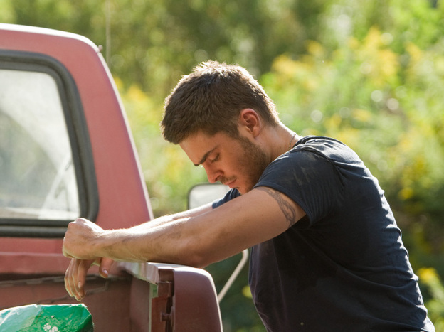 Zac Efron feels something about something in The Lucky One.