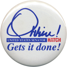 Orrin Hatch button Orrin Hatch button
