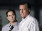 Republican presidential candidate Mitt Romney, joined by Sen. Marco Rubio, R-Fla., talks to reporters during a news conference in Aston, Pa., on Monday. Rubio is frequently mentioned as a potential running mate for Romney. Republican presidential candidate Mitt Romney, joined by Sen. Marco Rubio, R-Fla., talks to reporters during a news conference in Aston, Pa., on Monday. Rubio is frequently mentioned as a potential running mate for Romney.