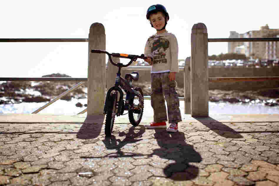 Zack Waters: "This bike is from America. My dad bought it for me, and it's got an American flag on it down there."